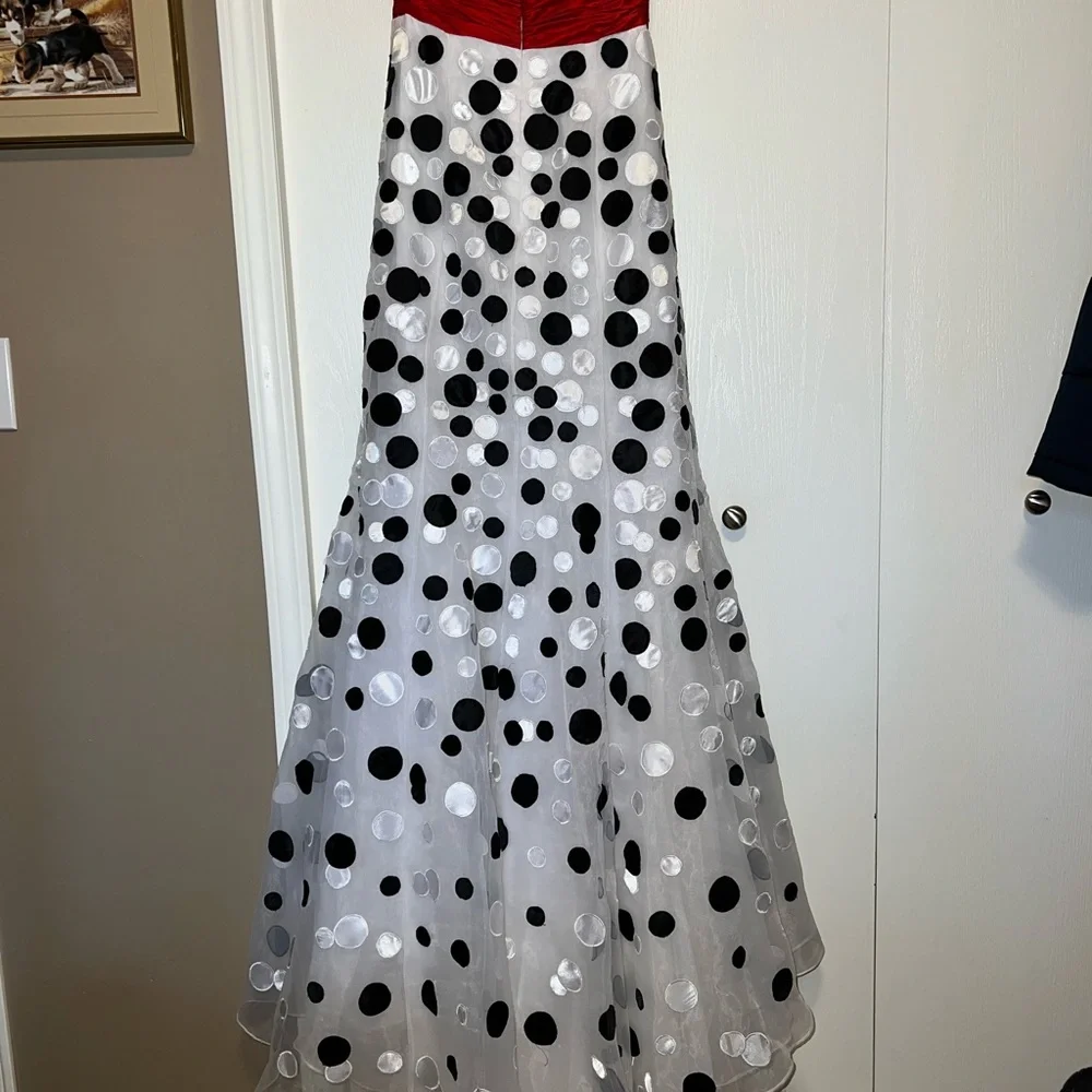 Jovani Polka Dot Strapless Mermaid Style Formal Dress - Picture 8 of 16